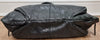 GIVENCHY Black Wrinkled Leather Branded Silver Side Zipper Expandable Tote Bag