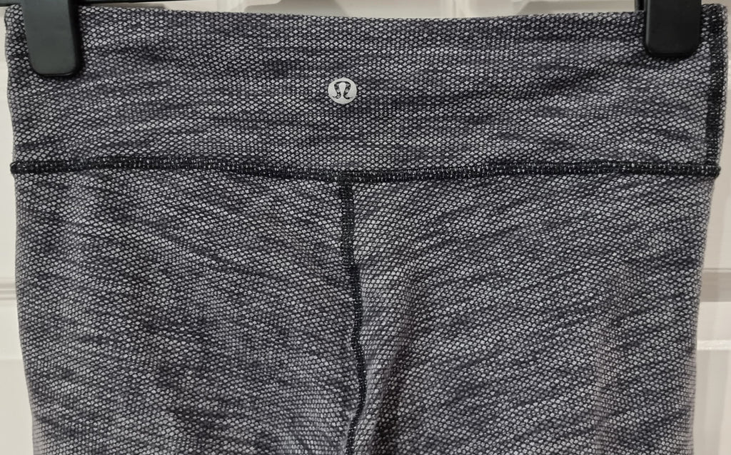 LULULEMON Activewear Grey Blue Black Gym Yoga Pilates Crop Leggings Pants UK8