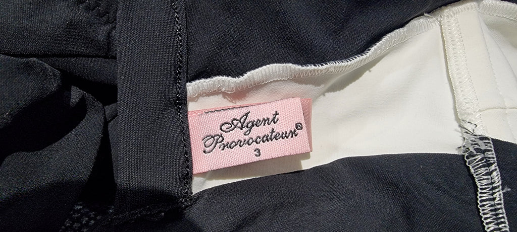 AGENT PROVOCATEUR Black White Bandage Strap Cut Out Swimsuit Costume UK10 3