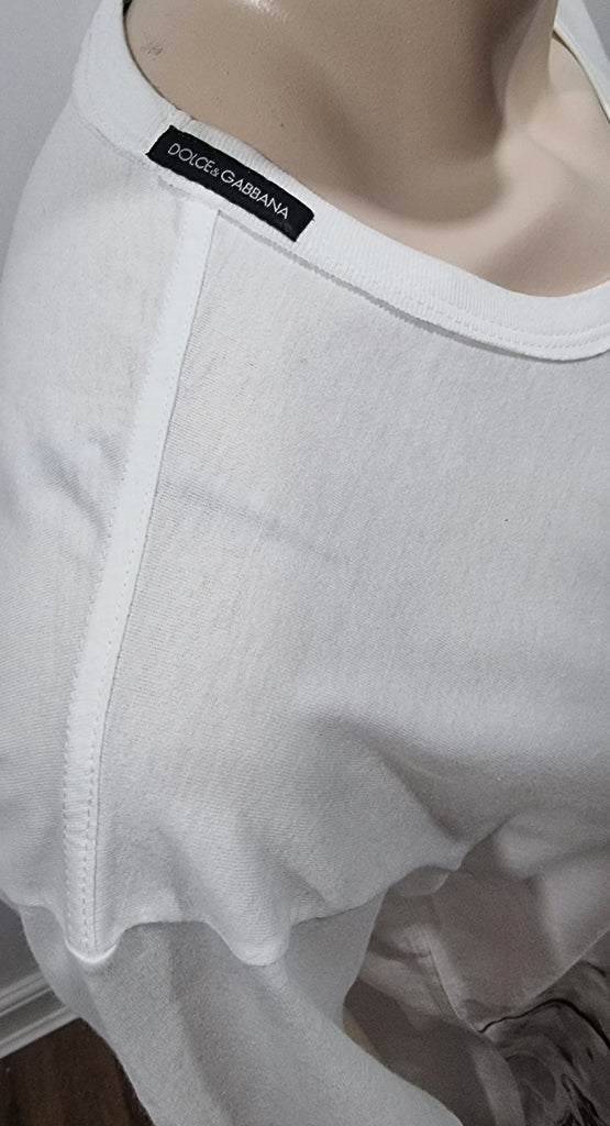 DOLCE & GABBANA Menswear White Easy Biker Print Short Sleeve T-Shirt Tee Top 52