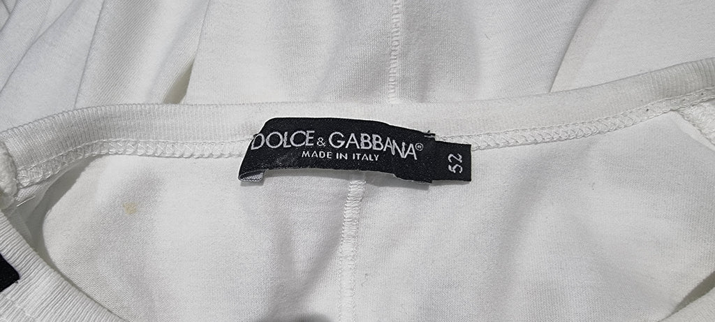 DOLCE & GABBANA Menswear White Easy Biker Print Short Sleeve T-Shirt Tee Top 52