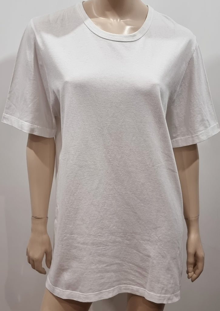 MAISON MARTIN MARGIELA Menswear White Print Rear Short Sleeve T-Shirt Tee Top