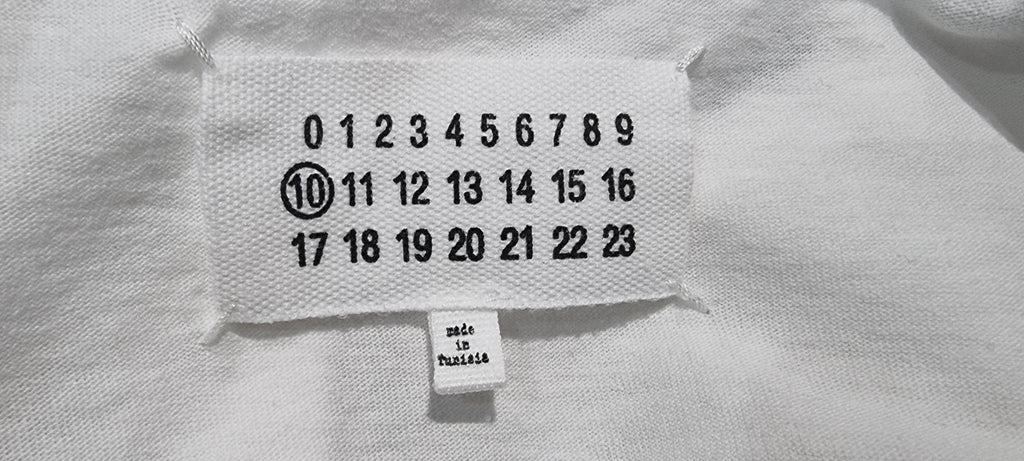 MAISON MARTIN MARGIELA Menswear White Print Rear Short Sleeve T-Shirt Tee Top