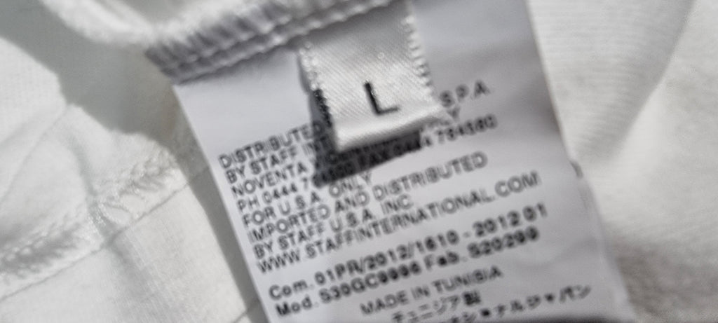 MAISON MARTIN MARGIELA Menswear White Print Rear Short Sleeve T-Shirt Tee Top