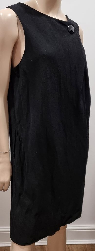 3.1 PHILLIP LIM Black Wool Blend Round Neck Sleeveless Short Mini Dress 10 UK14