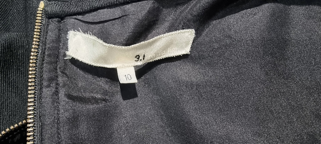 3.1 PHILLIP LIM Black Wool Blend Round Neck Sleeveless Short Mini Dress 10 UK14