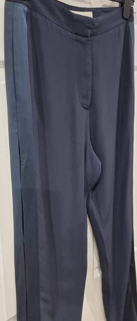 STELLA MCCARTNEY Navy Blue Formal Evening Tapered Leg Trousers Pants 42 UK12