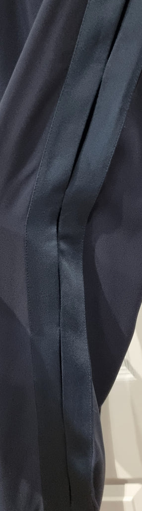 STELLA MCCARTNEY Navy Blue Formal Evening Tapered Leg Trousers Pants 42 UK12