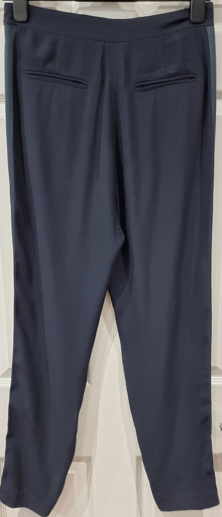 STELLA MCCARTNEY Navy Blue Formal Evening Tapered Leg Trousers Pants 42 UK12