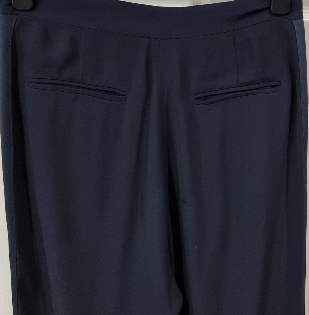 STELLA MCCARTNEY Navy Blue Formal Evening Tapered Leg Trousers Pants 42 UK12