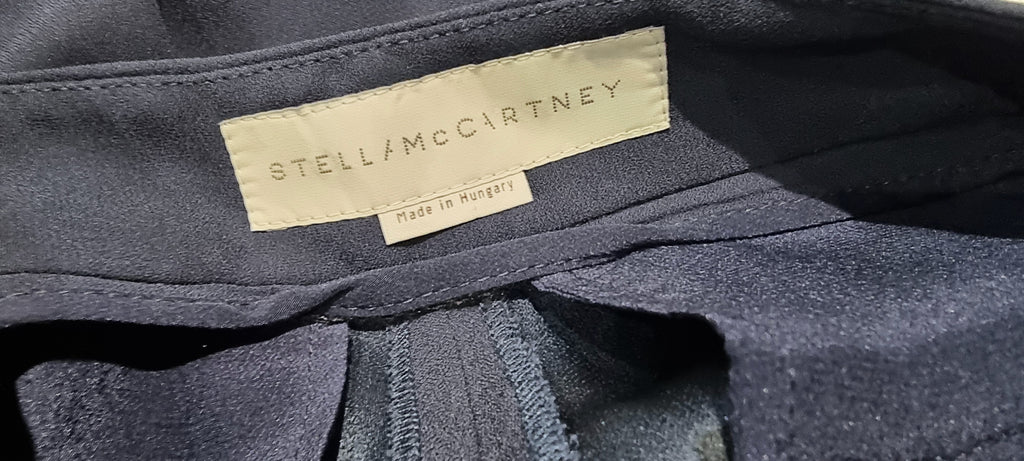 STELLA MCCARTNEY Navy Blue Formal Evening Tapered Leg Trousers Pants 42 UK12