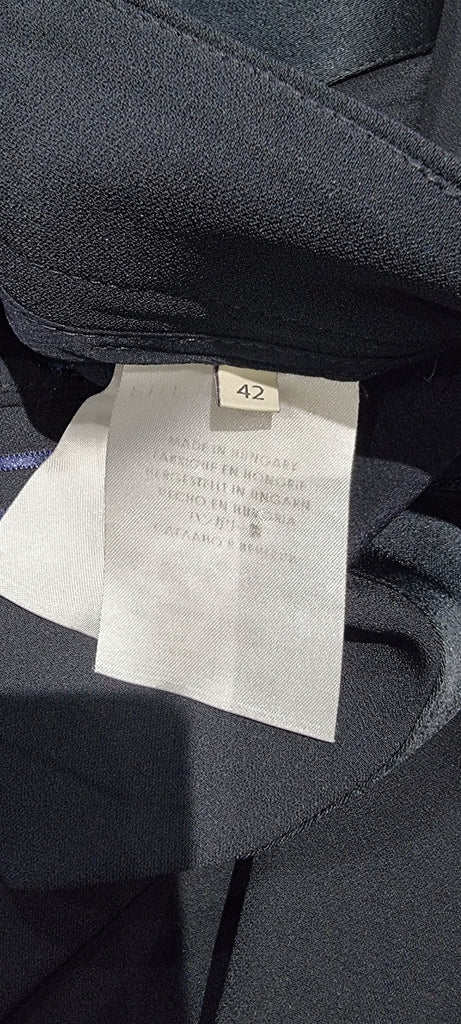 STELLA MCCARTNEY Navy Blue Formal Evening Tapered Leg Trousers Pants 42 UK12