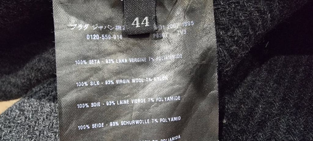 PRADA Emerald Green Black Textured Wool Silk Double Breasted Formal Coat 44 UK12