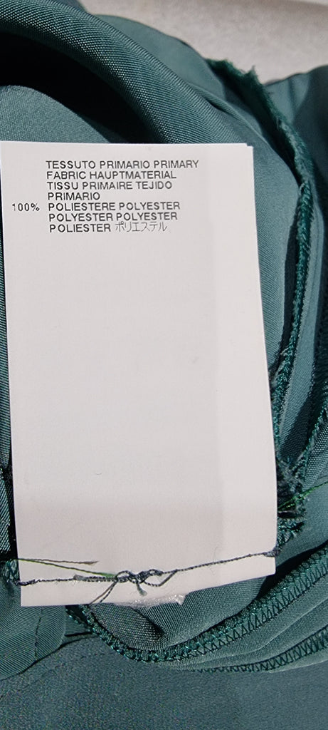 MAISON MARGIELA Turquoise Jade Green V Neck Asymmetrical Layered Dress 42 UK10