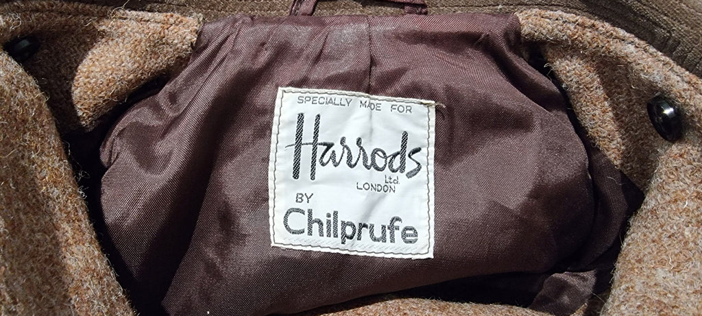 HARRODS CHILPRUFE Vintage Brown Hand Woven Harris Tweed Jacket Coat 18M
