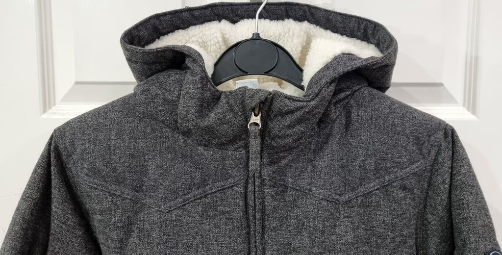 PETIT BATEAU Boys Charcoal Grey Zipper Hooded Padded Lined Jacket Coat 12Y