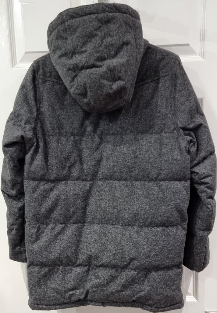 PETIT BATEAU Boys Charcoal Grey Zipper Hooded Padded Lined Jacket Coat 12Y