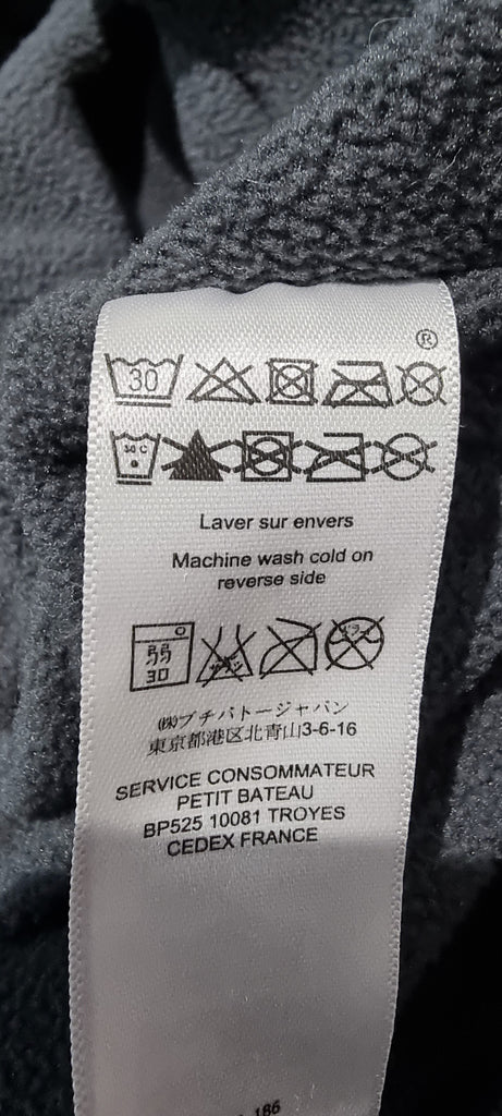 PETIT BATEAU Boys Charcoal Grey Zipper Hooded Padded Lined Jacket Coat 12Y