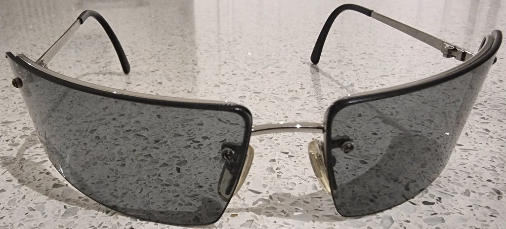 DOLCE & GABBANA DG 3845753 Silver Tone & Clear Lens Wrap Sunglasses In Case