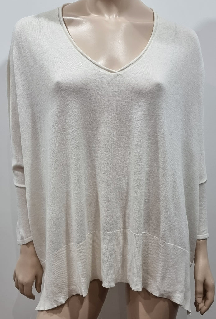 AMERICAN VINTAGE Cream Wide Width Slouchy Knitwear Jumper Sweater Top One Size