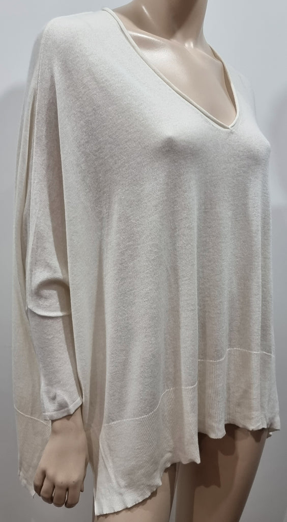 AMERICAN VINTAGE Cream Wide Width Slouchy Knitwear Jumper Sweater Top One Size