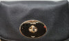 COACH Black Pebbled Leather Gold Tone Twist Fastened Cross Body Shoulder Bag