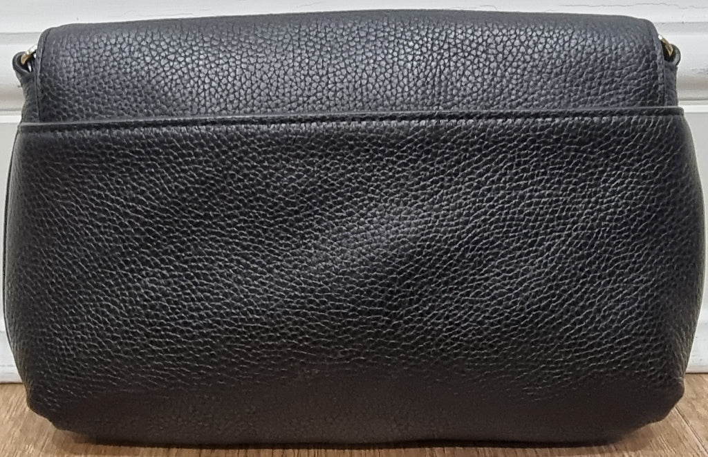 COACH Black Pebbled Leather Gold Tone Twist Fastened Cross Body Shoulder Bag