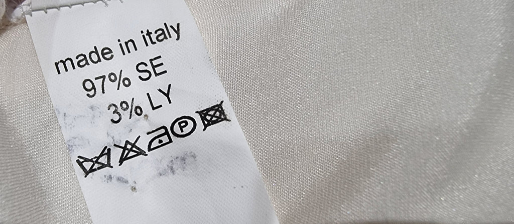 LAURA SCHUBERT Ivory Cream Silk Satin Blend Long Sleeve Blouse Shirt Top UK8