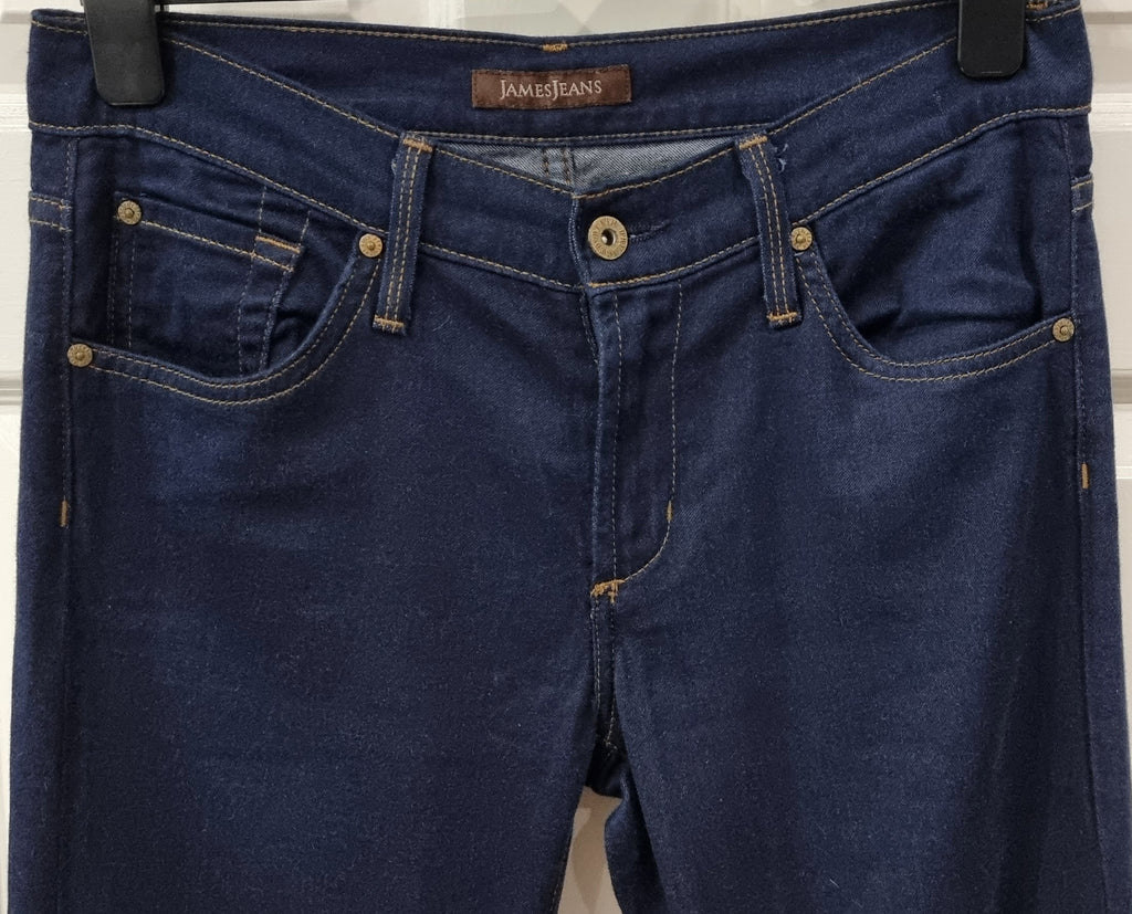 JAMES JEANS Navy Blue Cotton REBOOT Super Soft Wide Leg Jeans Trousers Pants 28