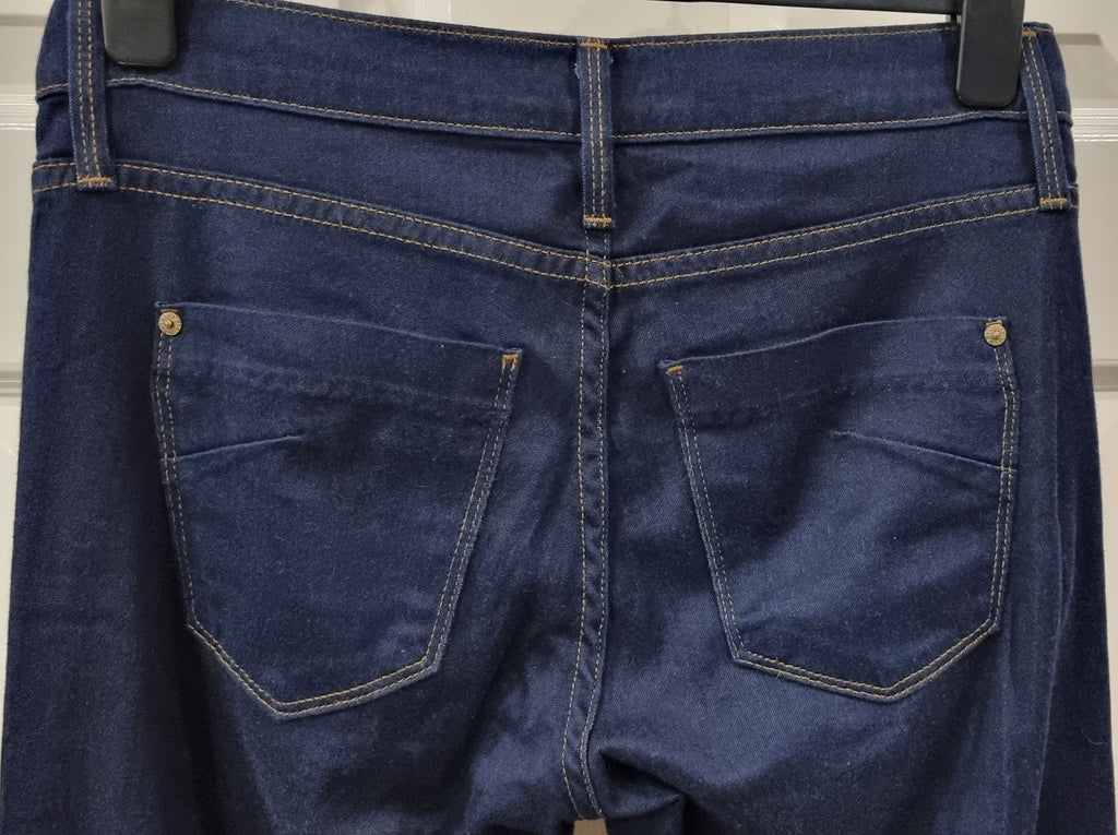 JAMES JEANS Navy Blue Cotton REBOOT Super Soft Wide Leg Jeans Trousers Pants 28