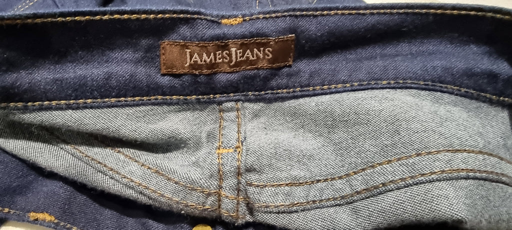 JAMES JEANS Navy Blue Cotton REBOOT Super Soft Wide Leg Jeans Trousers Pants 28