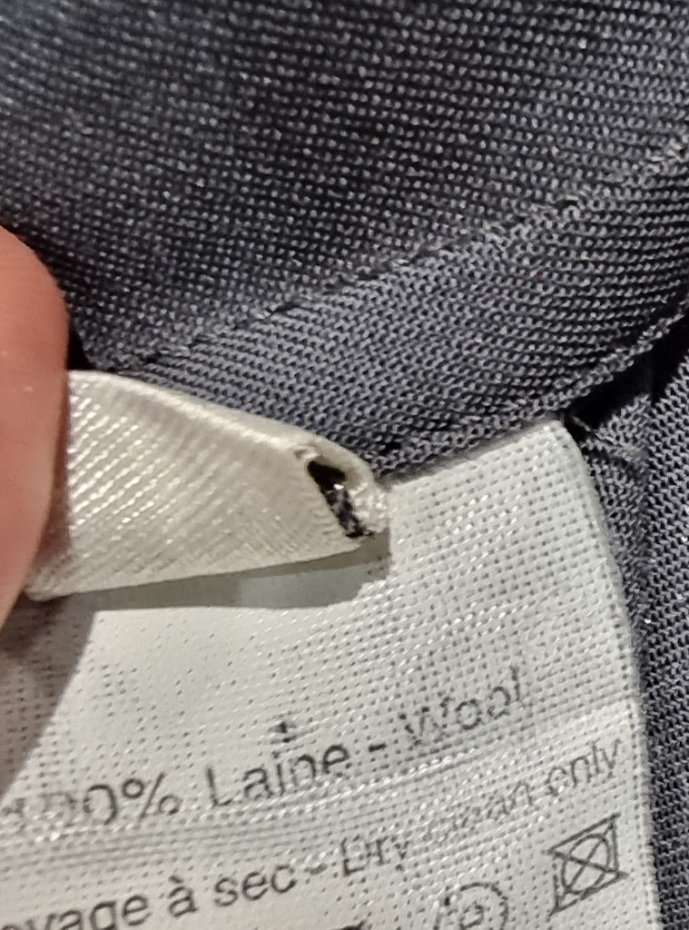 LANVIN Women's Grey 100% Wool Black Trim Formal Tailored Blazer Jacket 42 UK12