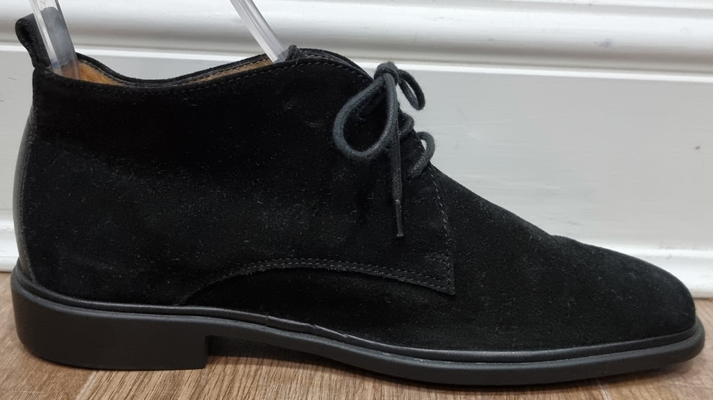 BALLY Unisex Chocolate Brown Black Suede RAKAN Lace Fasten Low Top Ankle Boots