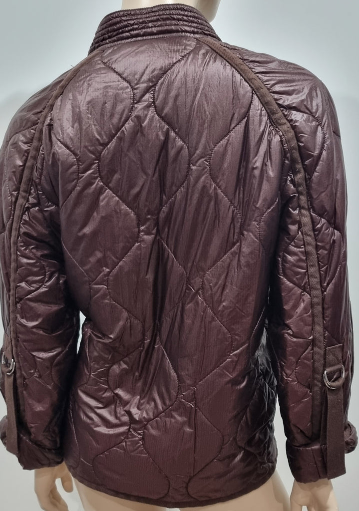 3.1 PHILLIP LIM Brown V Neckline Wrap Style Tie Closure Padded Kimono Jacket L