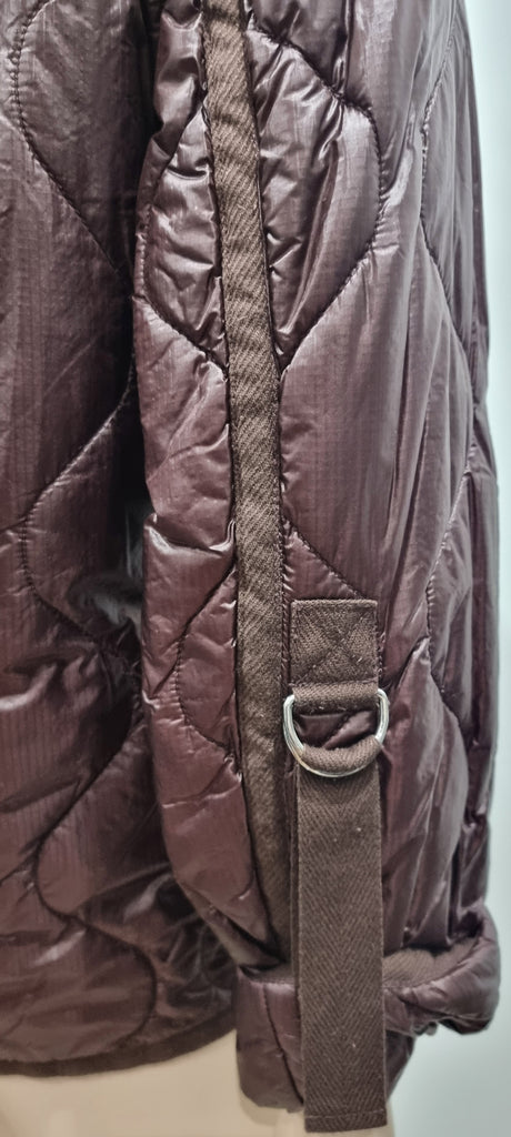 3.1 PHILLIP LIM Brown V Neckline Wrap Style Tie Closure Padded Kimono Jacket L