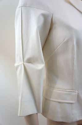 ALESSANDRO DELL'ACQUA Cream / Ivory 3/4 Sleeve Fitted Jacket UK12; US8