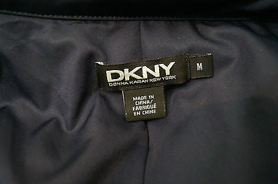 DKNY DONNA KARAN Navy & Black Duck Down Adjustable Puffa Jacket Or Coat Sz: M