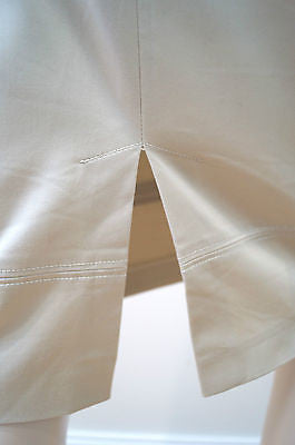 TRUSSARDI Made In Italy Beige Fitted Branded Wide Waist Pencil Skirt UK14; IT42