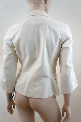 ALESSANDRO DELL'ACQUA Cream / Ivory 3/4 Sleeve Fitted Jacket UK12; US8