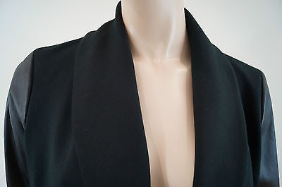 THEORY Black Jacket With Faux Leather Sleeves Sz: L BNWT