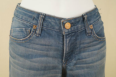 J&CO J & Company Blue Fade Detail Studded Pocket Detail Bootleg Jeans Sz:28