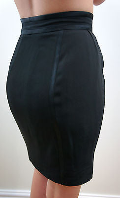 GUCCI Black Acetate Silk Mix Short / Mini Lined Formal Evening Skirt IT40; UK8