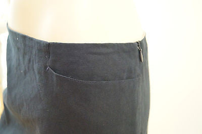 JOSEPH Made In France Black Linen Blend A Line Formal Skirt UK12; FR40