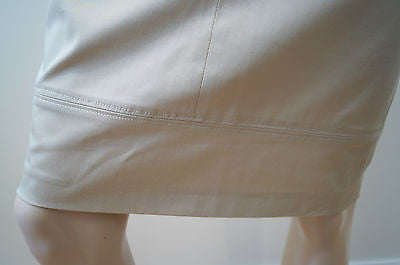 TRUSSARDI Made In Italy Beige Fitted Branded Wide Waist Pencil Skirt UK14; IT42