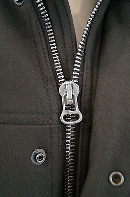 HUGO BOSS Men's Khaki Green Virgin Wool Blend Formal Winter Coat