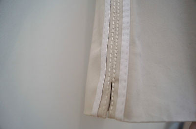 LOUIS VUITTON Beige Cotton Blend Stitch Detail Crop Trousers Pants Sz:38 UK10