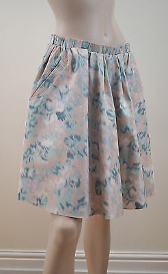 ACNE Designer Multi-Colour Floral Print Pleated Lined Short Skirt FR40; UK12