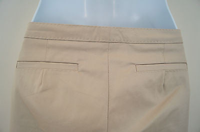 LOUIS VUITTON Beige Cotton Blend Stitch Detail Crop Trousers Pants Sz:38 UK10