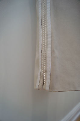 LOUIS VUITTON Beige Cotton Blend Stitch Detail Crop Trousers Pants Sz:38 UK10