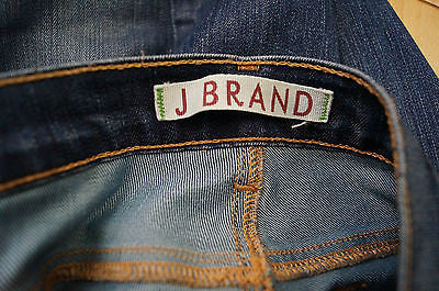 J BRAND The Deal Skinny #4666 DARKVINT Blue Denim Zip Hemline Crop Jeans Sz29